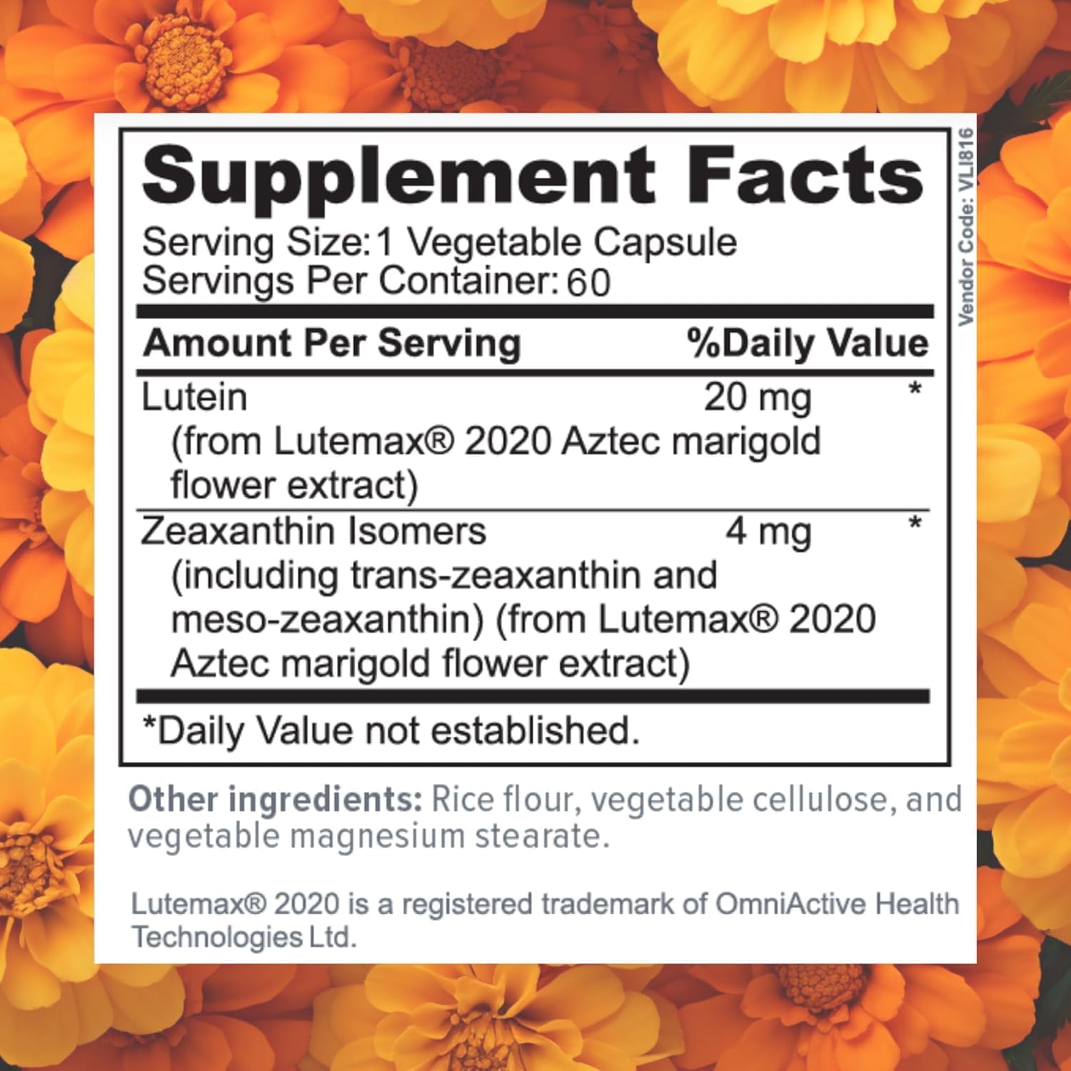 Focus Lutein for Eyes with Meso-Zeaxanthin, Eye Vitamin Supplement, 120 Count, 120 Day Supply, Daily Vision Support for Digital Screens, Bright Lights, Sunlight, Vegan and Sugar-Free, Made in USA