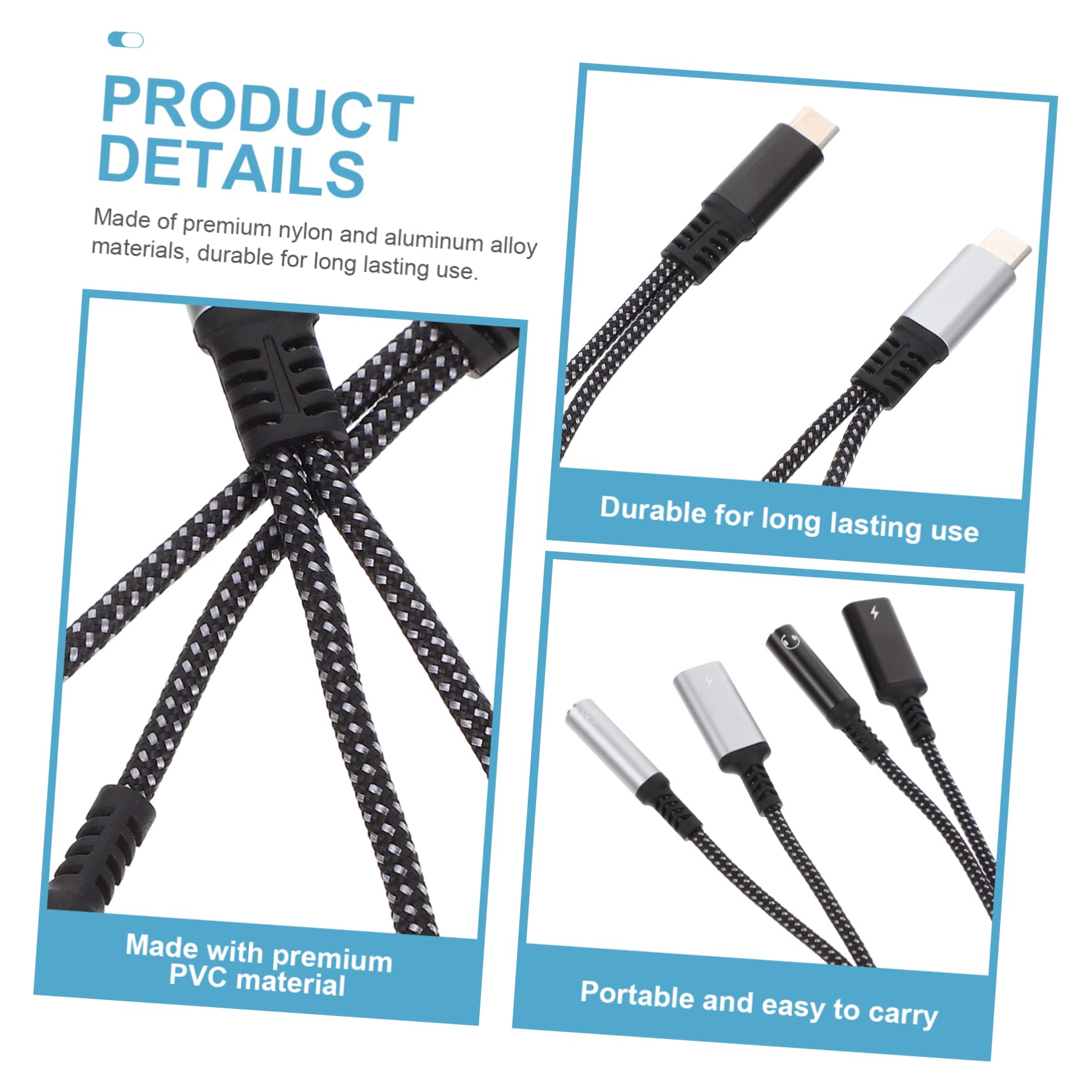 PartyKindom 4 Stück Typc Kopfhörer Schalter Adapter Für Kopfhöreranschluss Typ c Adapter Typ c Auf 3,5 Mm 3,5-mm-Audio 5mm Charger USB Hähnchen Essen Aluminiumlegierung