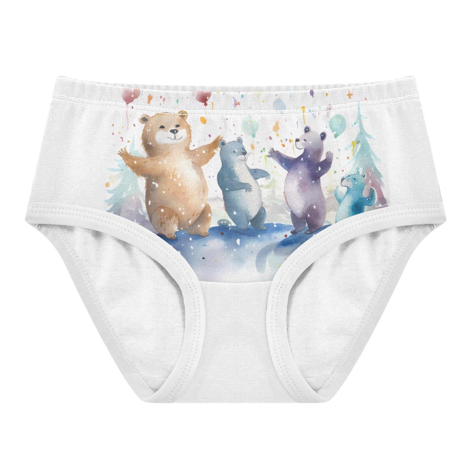 ALAZA Toddler Girls Cotton Hipster Underwear Soft Watercolor Animals 2 Pack 2T