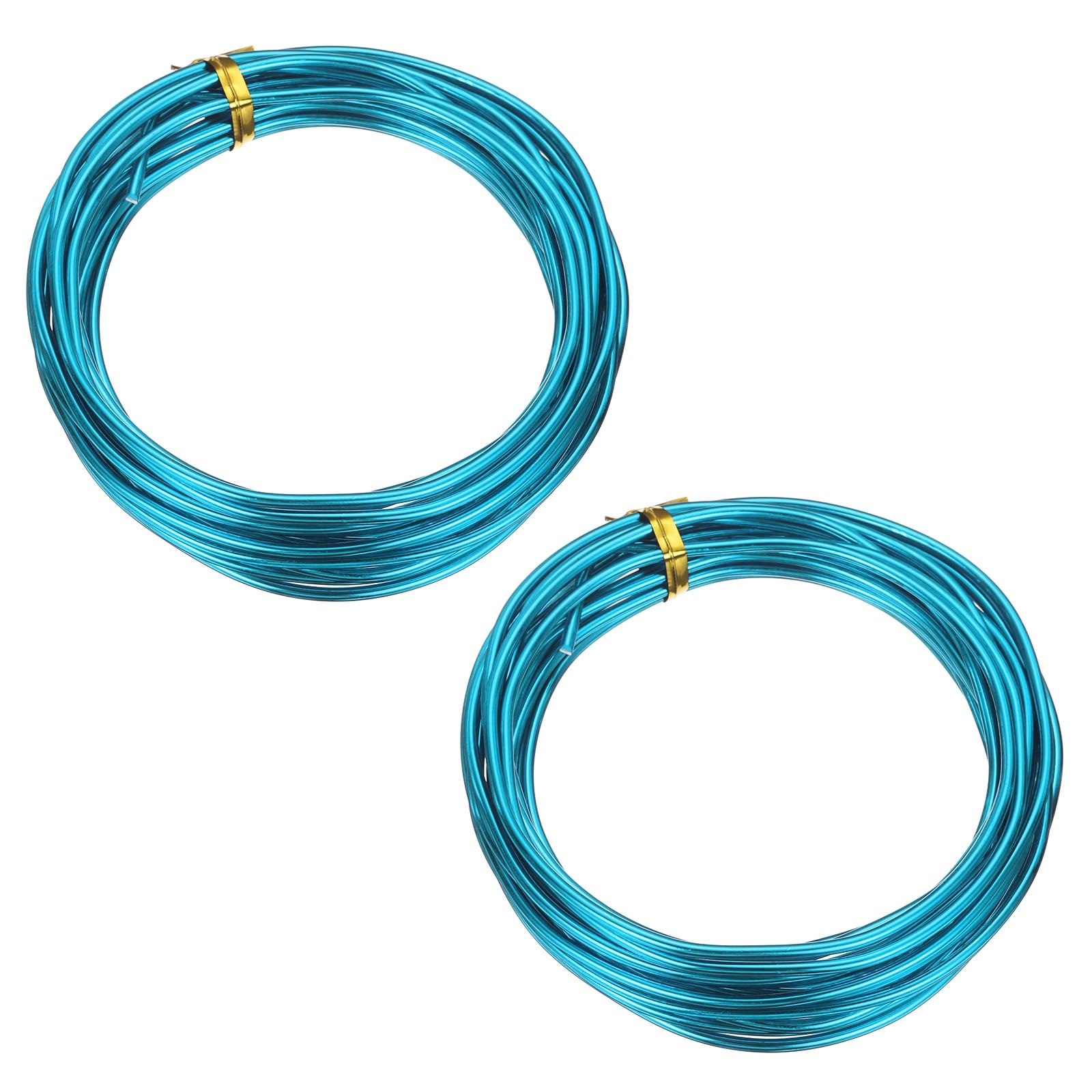 sourcing map 2Roll Bonsai Wire 2.5mm Each Roll 16.4ft/5m Anodized Aluminum