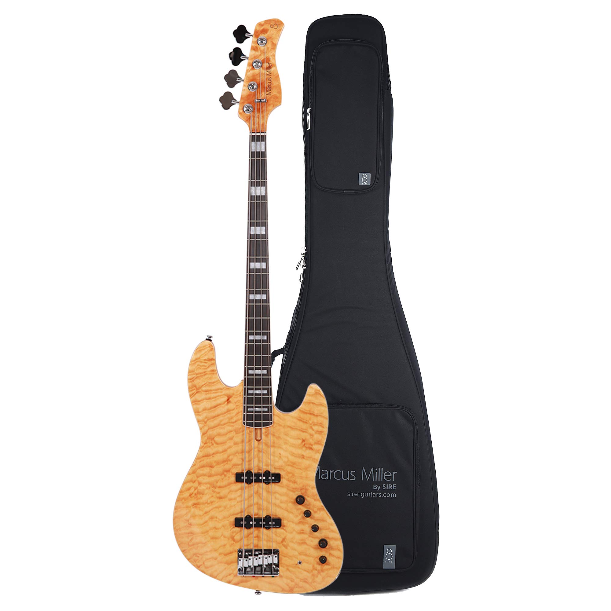 Sire Marcus Miller V9 Swamp Ash/Quilted Maple 4-String Natural (2nd Gen) and Sire Gig Bag Bundle