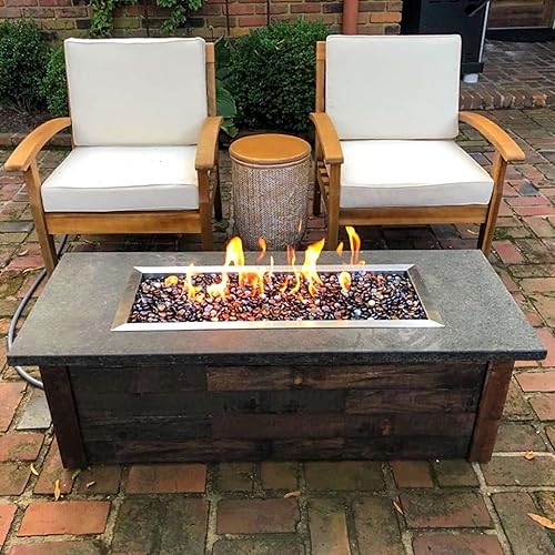 Miniatura 9 de Grisun Cuentas de vidrio de fuego azul caribeño de 12 pulgada para hoguera, vidrio redondo reflectante de 10 libras, decorativo para chimenea