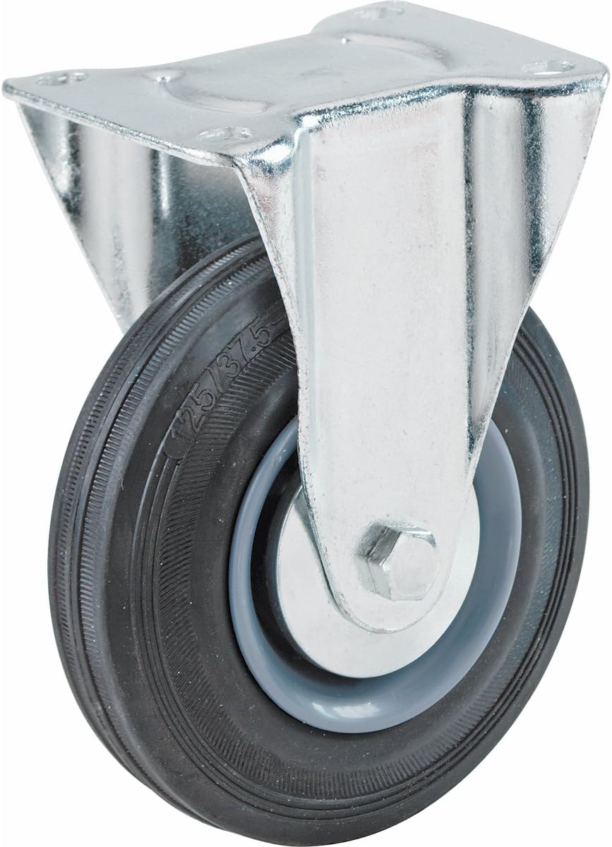 Shepherd Hardware 9289 4-Inch Rigid Caster, Semi-Elastic Rubber, 220-lb Load Capacity
