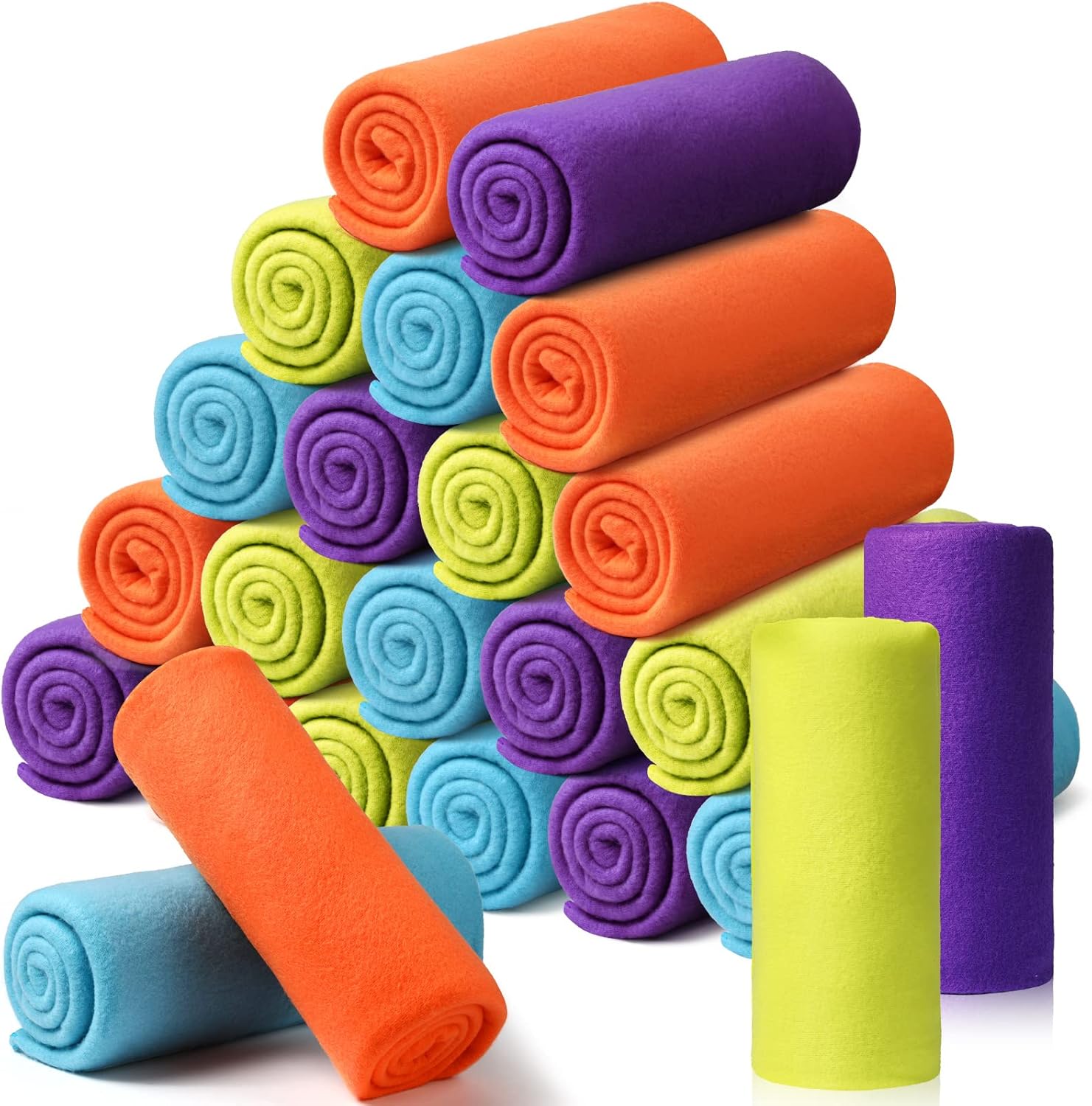 24 Packs Fleece Throw Blanket Soft Warm Lightweight Fleece Blanket Cozy Throw Bulk Blanket for