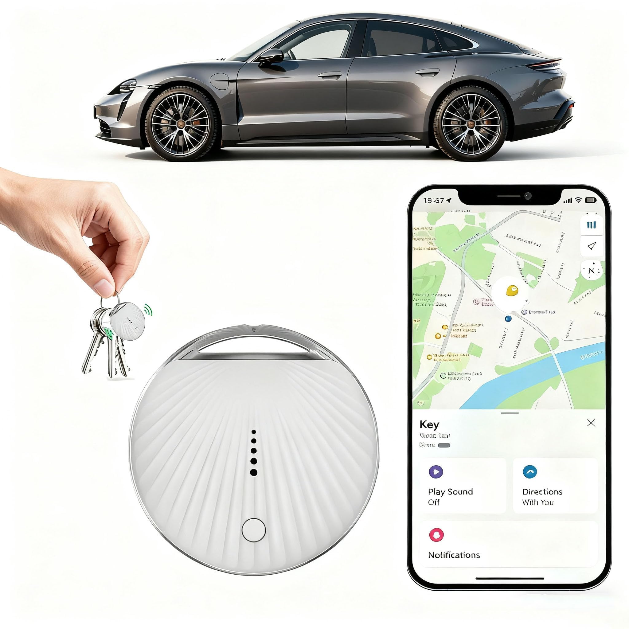 Smart Tag Tracking DeviceTracker Tags, Key Finder Locator with Sound, with Find My(iOS Only), Key Finder Locator with Sound for Luggage, Pet, Wallet, Phone, Kids (White)-picture-26