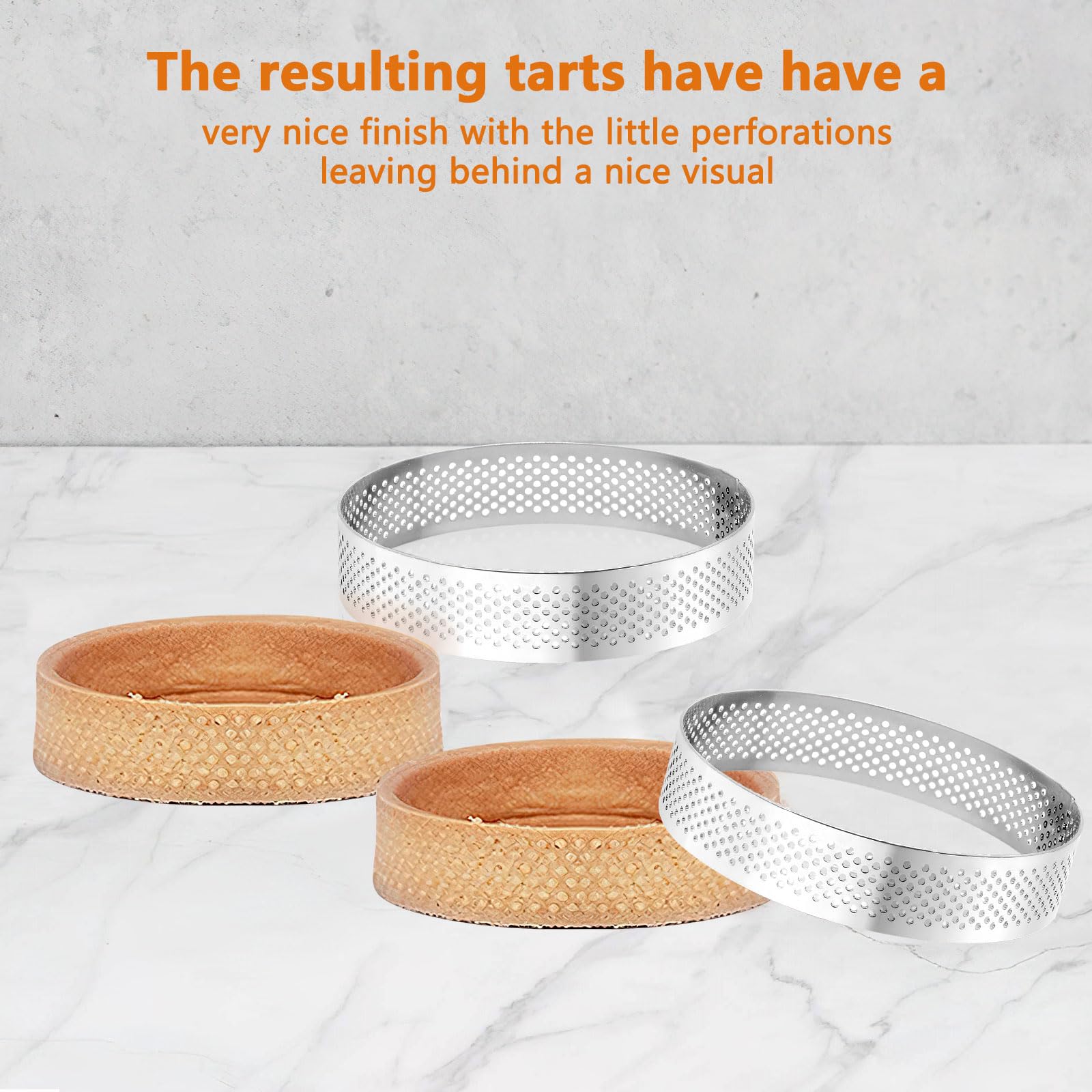 Stainless Steel Tart Rings - 10 Pack -3