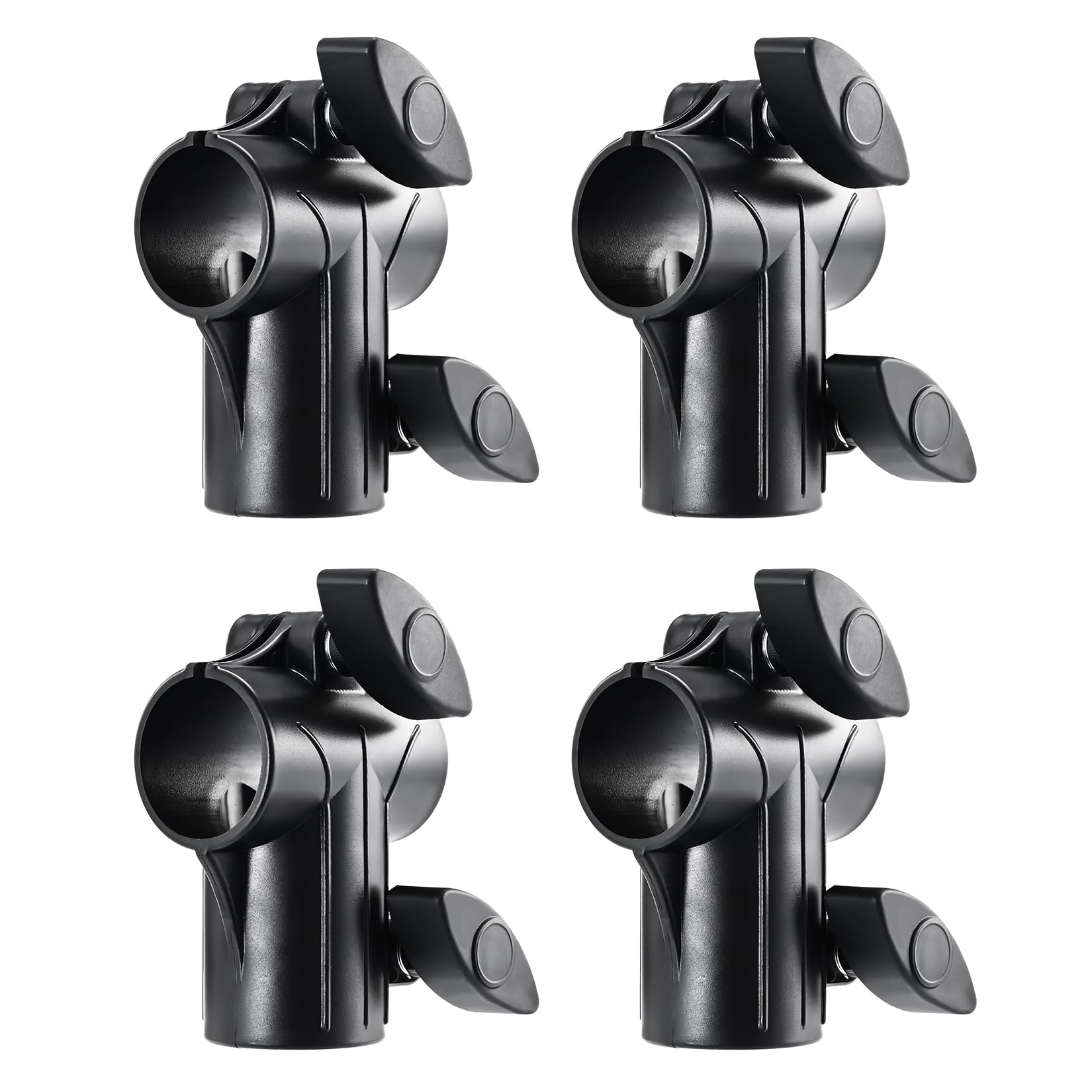Ballet Barre Connection Clamp, Ballet Barre Adjustable Clamp, Only Fit in 1.5inches Diameter Steel/Alumium/Wood Barre, Set of 4, Black