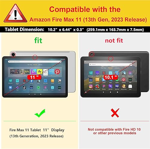 Miniatura 2 de Funda para tablet Tienda Kindle Fire Max 11 (13 generación, versión 2023) de 11 pulgadas, delgada, con soporte triple, funda rígida y ligera para