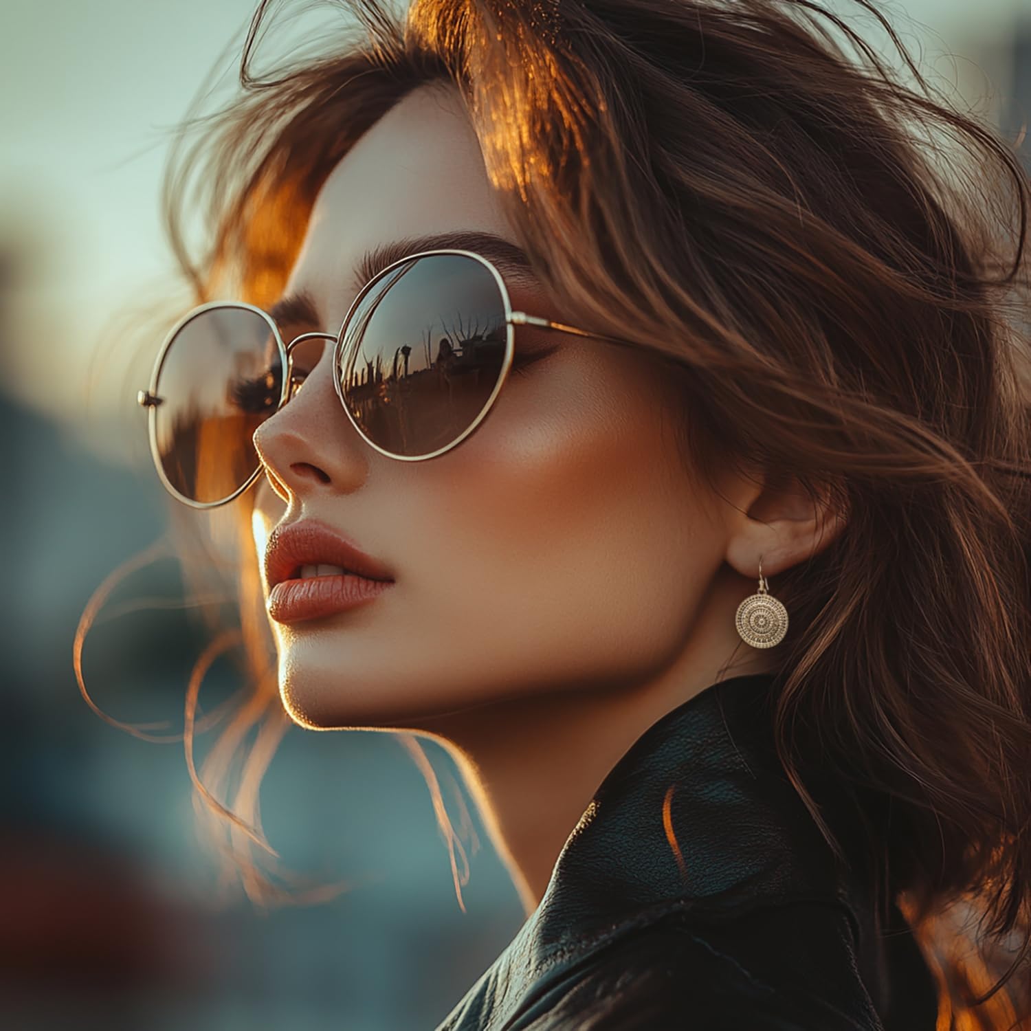 Boho Gold Hoop Drop Earrings with Lightweight Filigree Medallion Charm – 1.75 Inch Vintage-Inspired Dangle Earrings – Festival, Everyday, or Gift Jewelry for Women - Image 4