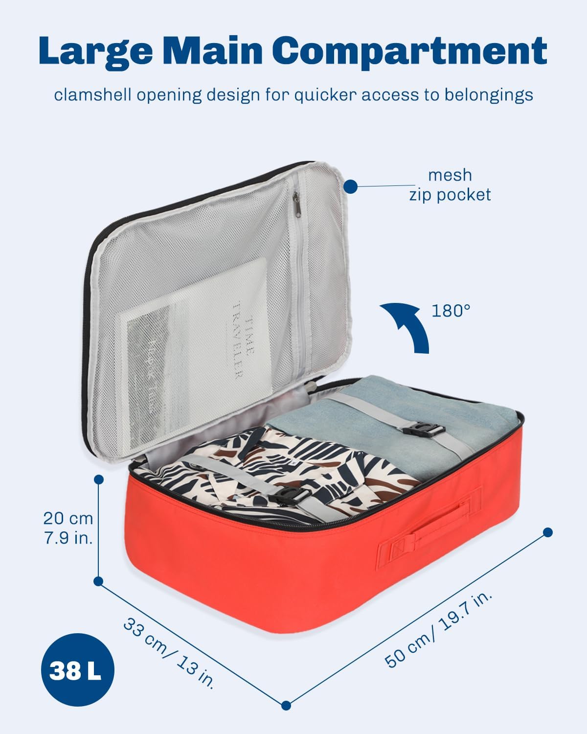 Hynes Eagle Carry on Backpack 38L Large Travel Backpack for Women Flight Approved Weekender Bag Laptop Backpack Men 15 inches Orange - Image 2