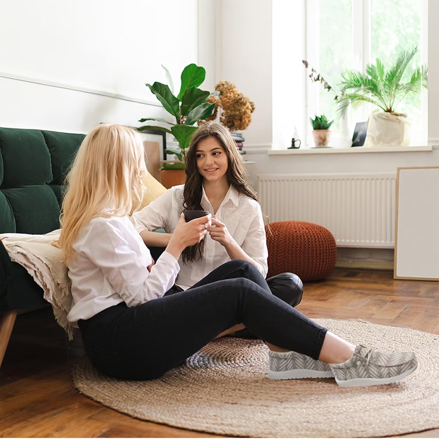 ITAZERO Women's Wide Width Walking Shoes Slip-On Loafers with Arch Support Diabetic-Orthopedic Comfort Shoes for Swollen Feet for Plantar Fasciitis - Image 2