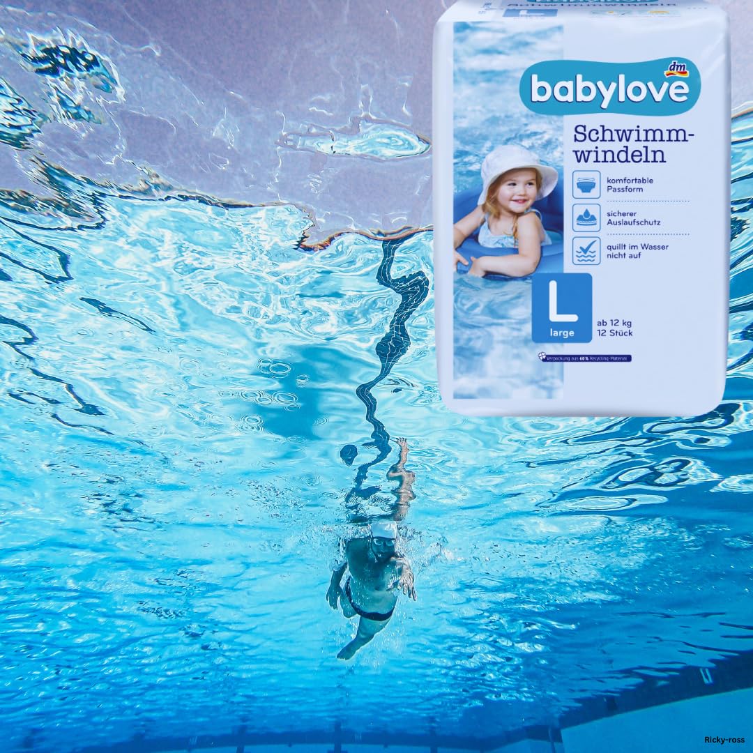 babylove Lot de 12 couches de bain taille L à partir de 12 kg
