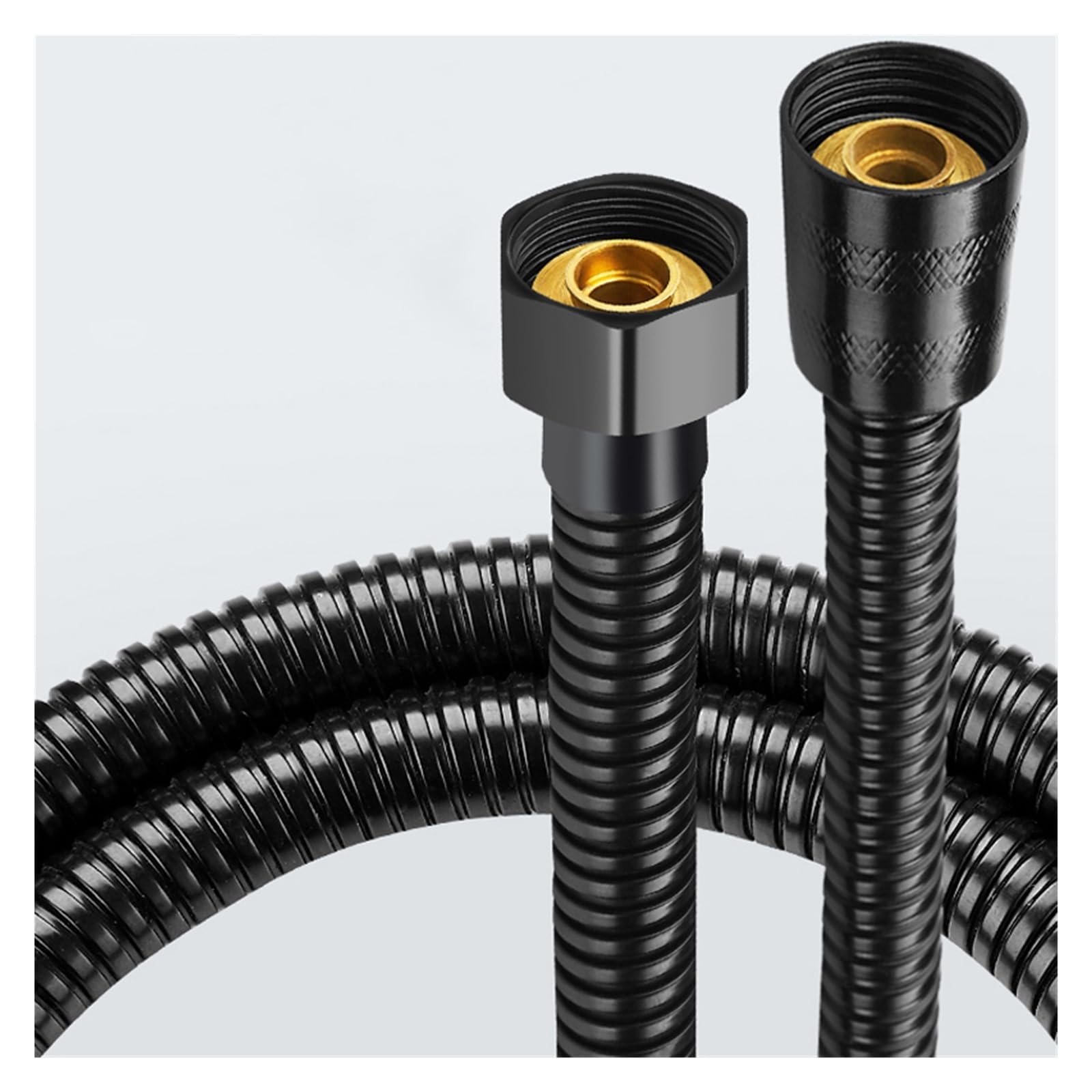1,5 M Schwarz 304 Flexible Dusche Schlauch Lange Badezimmer Dusche Wasser Schlauch Verlängerung Sanitär Rohr Ziehen Rohr Bad Zubehör(Black,200cm)