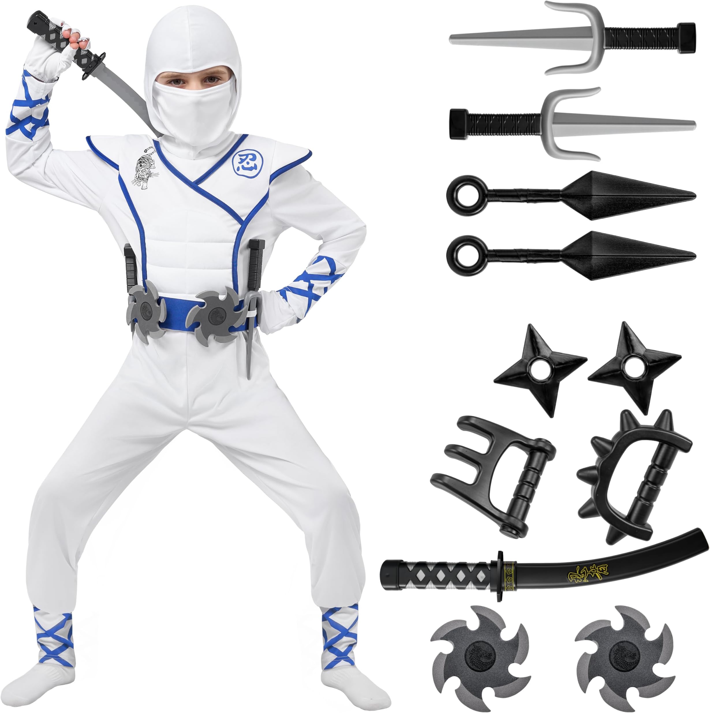 Halloween Ninja Costume, Ninja Outfit Set for Kids, Halloween Costumes for Boys Dress Up Party