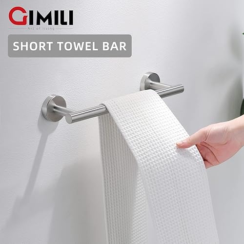 Miniatura 3 de GIMILI Juego de 2 accesorios de baño de 4 piezas de níquel cepillado, juego de accesorios de baño de acero inoxidable, kit de barra de toalla