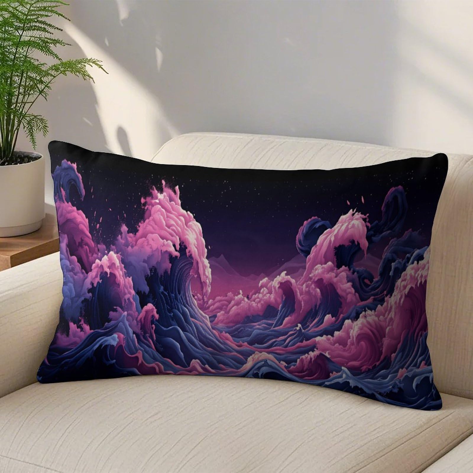 Japanese Anime Ultra Soft Microfiber Pillow Cover 12 "x20 Standard Pillow Cases Breathable Hidden Zipper for Bedroom Couch Living Room Decor Gifts