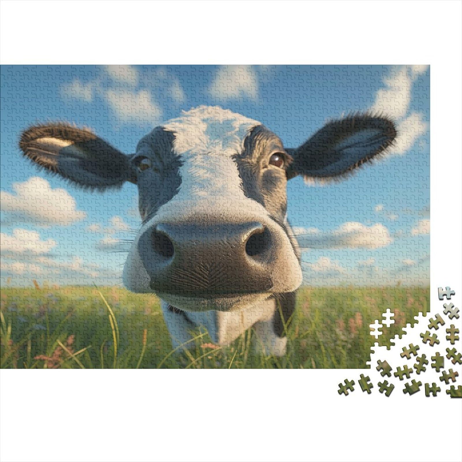 Cow Puzzles 1000 elementów, Puzzle dla dorosłych, puzzle - wysokiej jakości nadruk 1000 sztuk (75 x 50 cm)