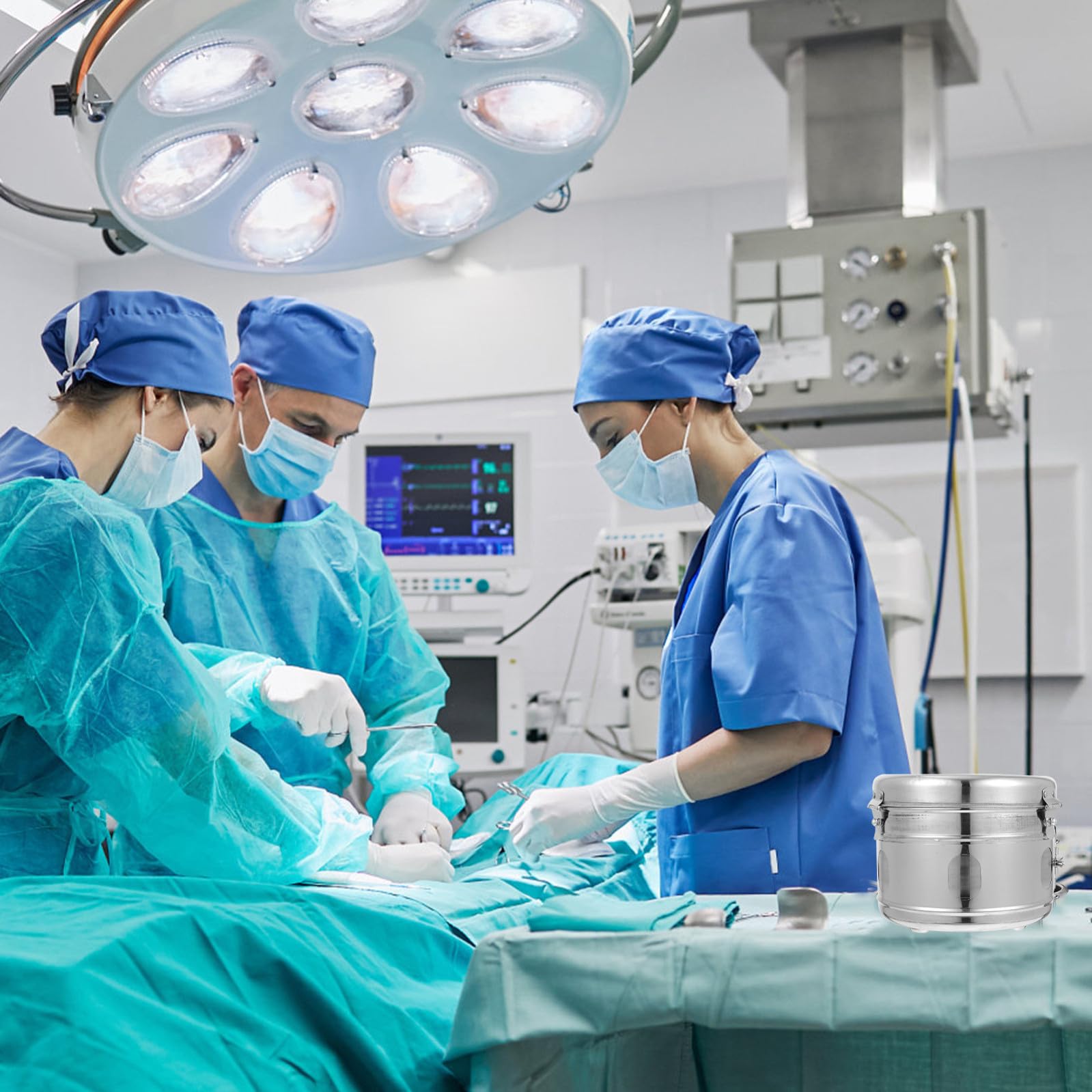 Generico Contenitore Multifunzione in Acciaio Inossidabile 304 Barattolo per Tenuta per Garze e Piccoli Oggetti, per Uso Professionale in Cliniche