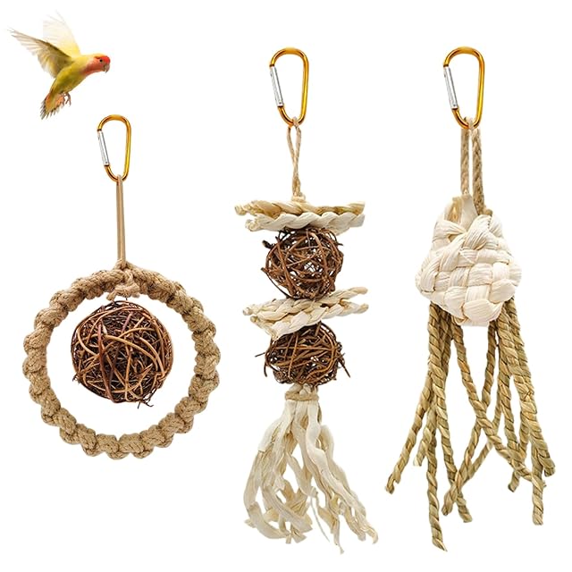 Foto 7 de 7 de Juguetes para pájaros para loros, juguetes para loros de 3pcs