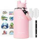 Swigina [2-IN-1 LID] 64 oz Insulated Water Bottle with Silicone Boot (48hrs...