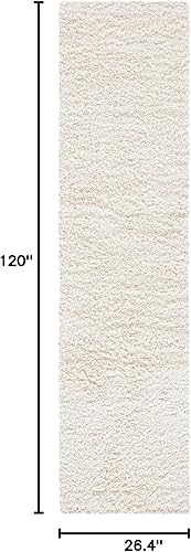 Vista 242 de SAFAVIEH Venus Shag Collection - Alfombra decorativa, 2 pies 7 pulgadas x 5 pies, color marfil, diseño sólido, no desprende pelusa y de fácil