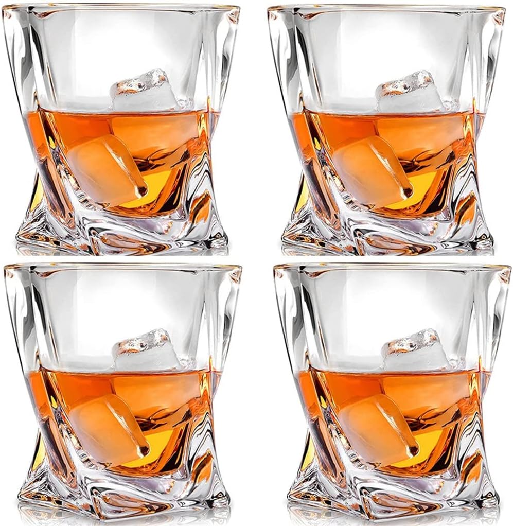 Set Of 4-320ml Clear Crystal Whiskey Glass Glassware for Whiskey Beer Drinking Cup Wine Glass