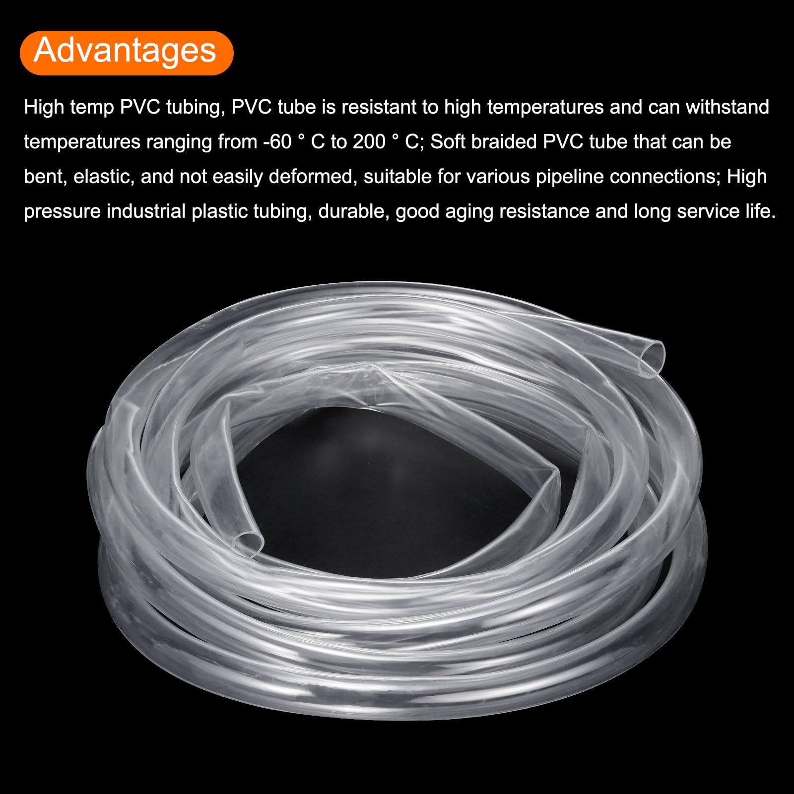 QUARKZMAN Tubo In PVC Trasparente 1" ID 1 1/8" OD Tubo Plastico PVC Flessibile Tubo Per Acqua 25ft Per Tubazioni Industriali, Acquari, 25.4mm x 29mm
