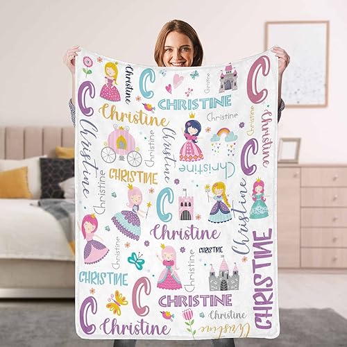 Miniatura 93 de Artsadd Personalized Baby Blanket for Girls Boys, Custom Baby Blankets with Name Customized Throw Blanket for Kids Newborn Baby Shower Birthday Gifts
