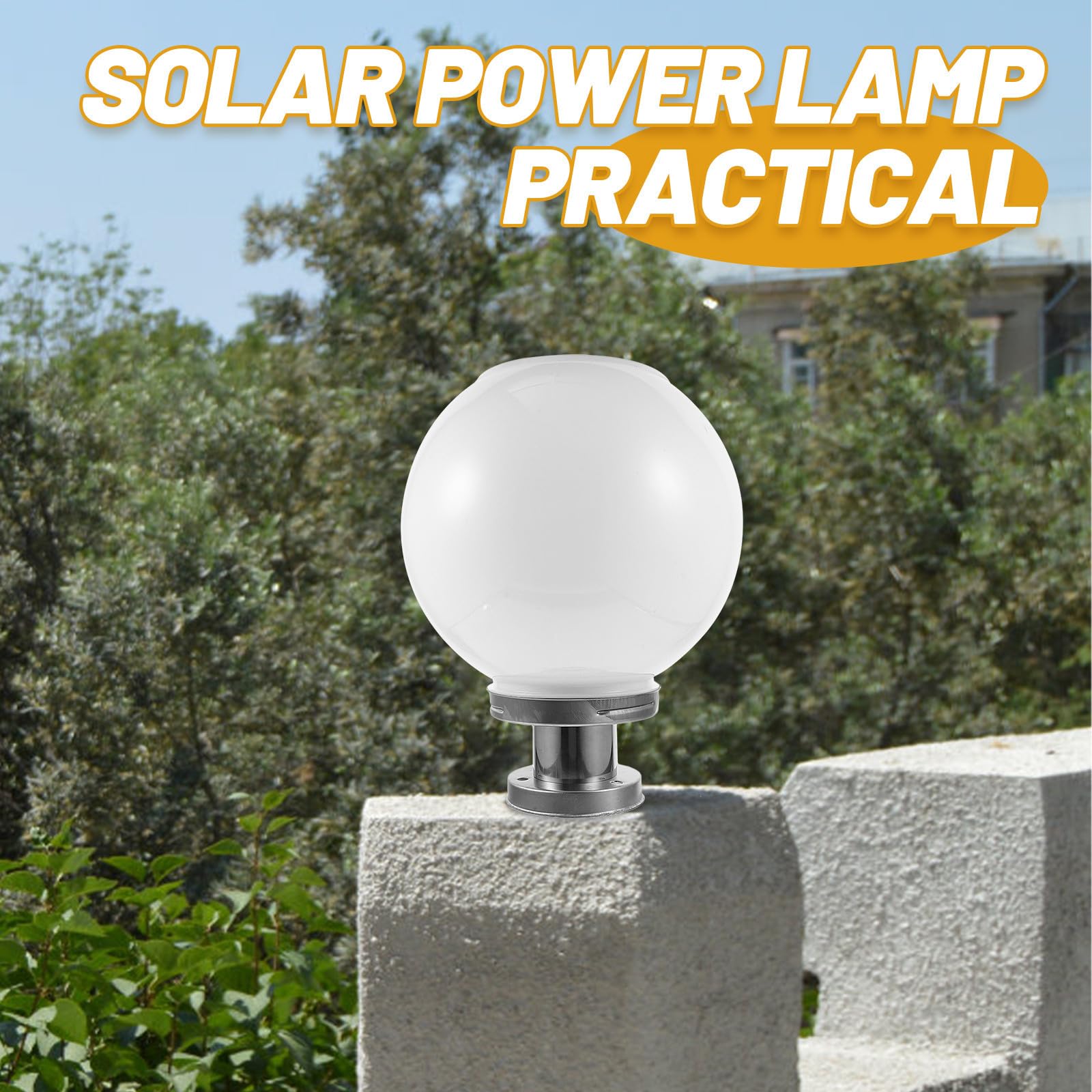 Lámpara Solar de Bola de Color Claro para Exteriores Protección, Luz Ambiental para Pared y Jardín, Fabricada en Plástico Resistente para Iluminación Saludable