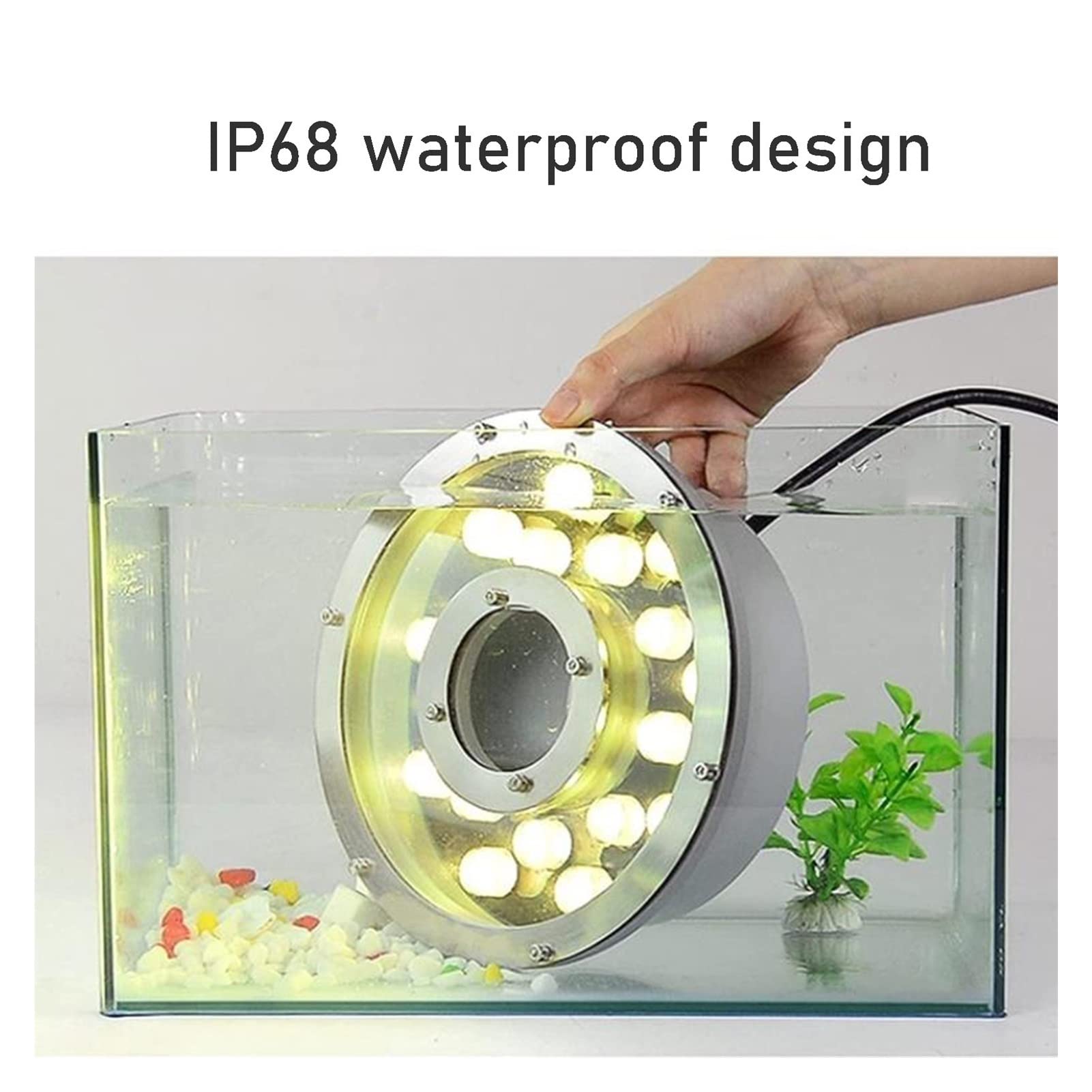 Niederspannungs-Brunnenlicht RGB-farbige Unterwasser-LED-Poolbeleuchtung IP68 wasserdicht for Wasserfall-Aquarium-Teich-Landschaftsbeleuchtung(9W-AC24V)