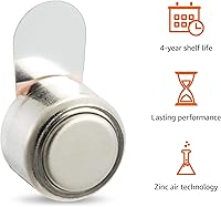 Vista 4 de Yaxa Basics Paquete de 60 baterías de zinc-aire para audífonos tamaño 13, 1.45 voltios, pestaña naranja, vida útil de 4 años, paquete seguro