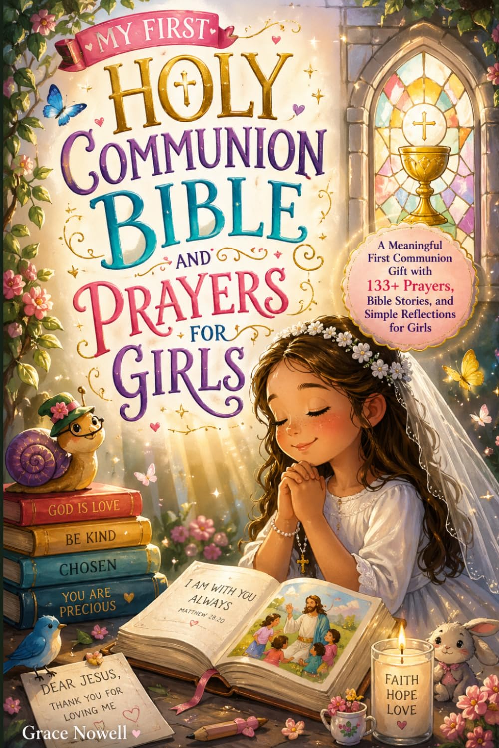 MY FIRST HOLY COMMUNION BIBLE AND PRAYERS FOR GIRLS: A MEANINGFUL FIRST COMMUNION GIFT WITH 133+ PRAYERS, BIBLE STORIES, AND SIMPLE REFLECTIONS FOR GIRLS