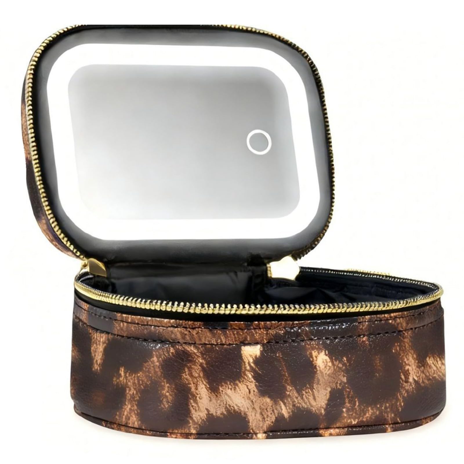 Valigia cosmetica per treno con specchio LED, da, Leopard print