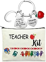 Vista 9 de MTLEE 2 piezas de regalo de agradecimiento para profesores de Navidad, kit de regalo para mujeres, bolsa de maquillaje, bolsa de cosméticos, llavero