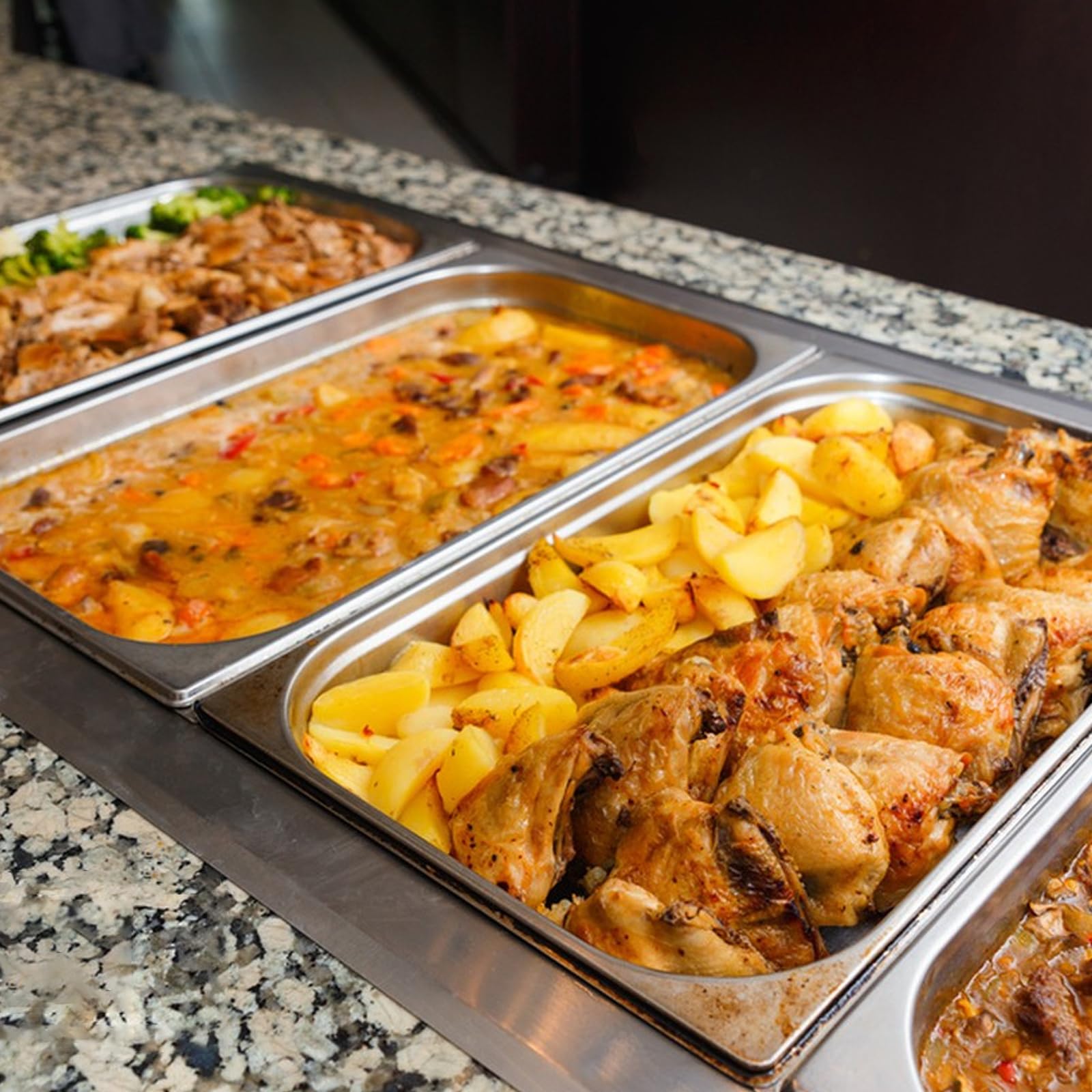 YAYODS Gastronorm - 2 recipientes de acero inoxidable con tapas, recipientes profundos para alimentos, color plateado, 325 x 175 x 150 mm, 2 unidades