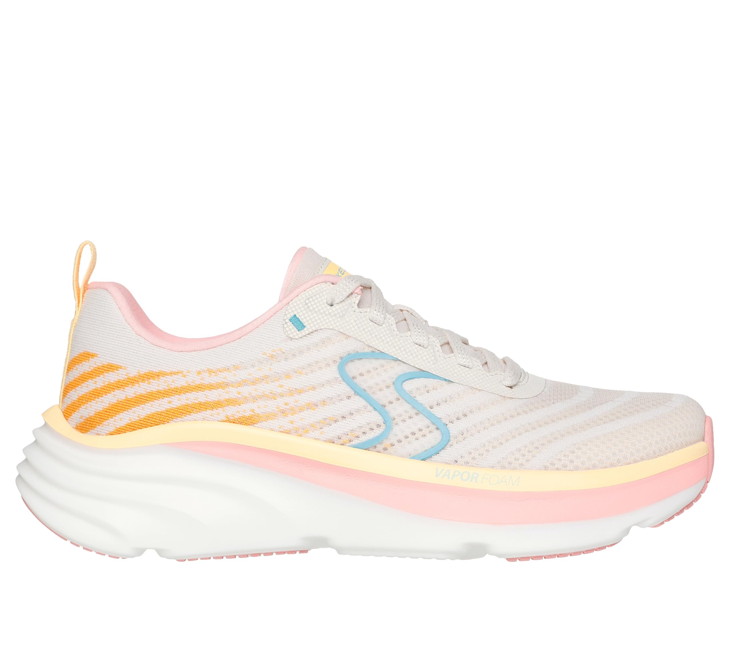 Skechers Women's D'Lux Vapor Cool Breeze Sneaker, Natural Mesh/Multi Trim, 6 UK