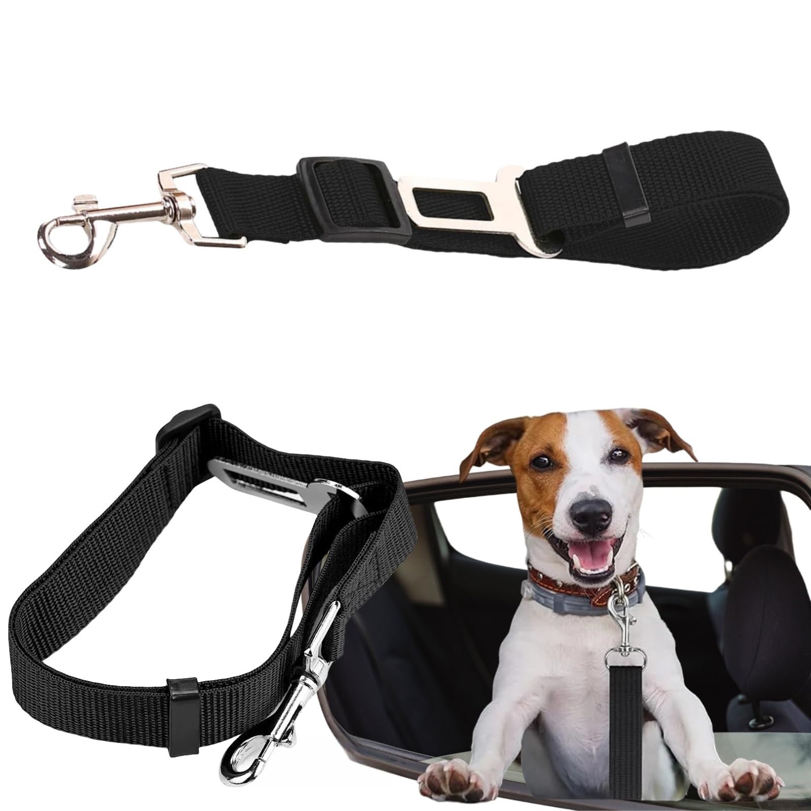 Cinturón Perro Coche Seguridad,Cinturon Seguridad Perro Coche,Cinturón Seguridad de Coche para Perros,Arnés del Cinturón de Nylon,Correa Ajustable para Arnés y Collar de Mascotas
