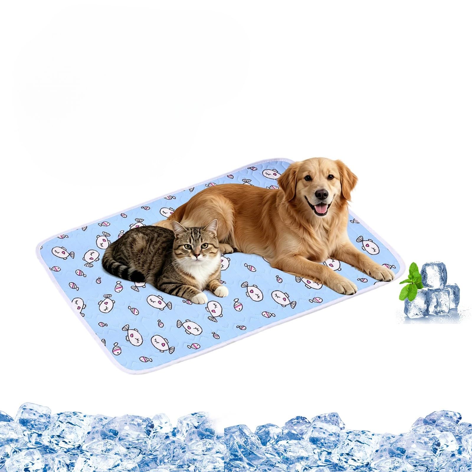 Cool Mat for Dog, Portable Pet Cooling Mats, Washable Reusable Pets Cool Mat, Summer Heat Relief Self Cooling Pad Beds, Soft Ice-Silk Mats for Dogs Cats for Home, Indoor, Outdoor, Car Seats