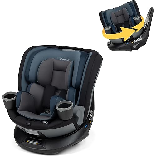 Safety 1st Turn and Go 360 ST Rotating All-in-One Convertible Car Seat, SafetySwivel Technology, SecureTech Installation, 3-in-1 Rear-Facing, Forward-Facing, Booster, 5-100 lbs, Dark Triad