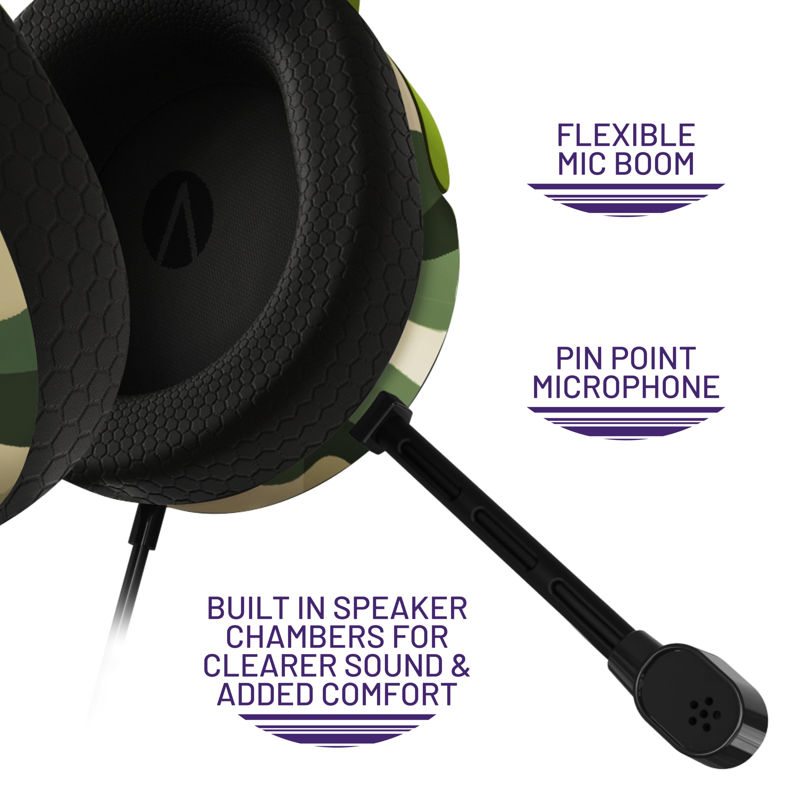 STEALTH PANTHER Wave - Cuffie da Gaming over-ear verde foresta, compatibili con PS4/PS5, XBOX, Switch, PC con microfono flessibile, jack da 3,5 mm, cavo da 1,5 m, leggere, comode e resistenti