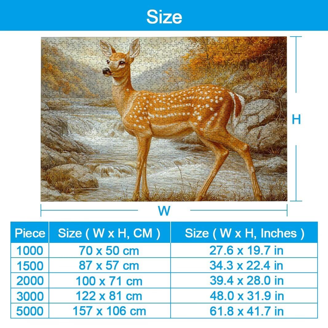Puzzle dla dorosłych, 1500 sztuk, puzzle z jeleniem dla dorosłych, prezenty