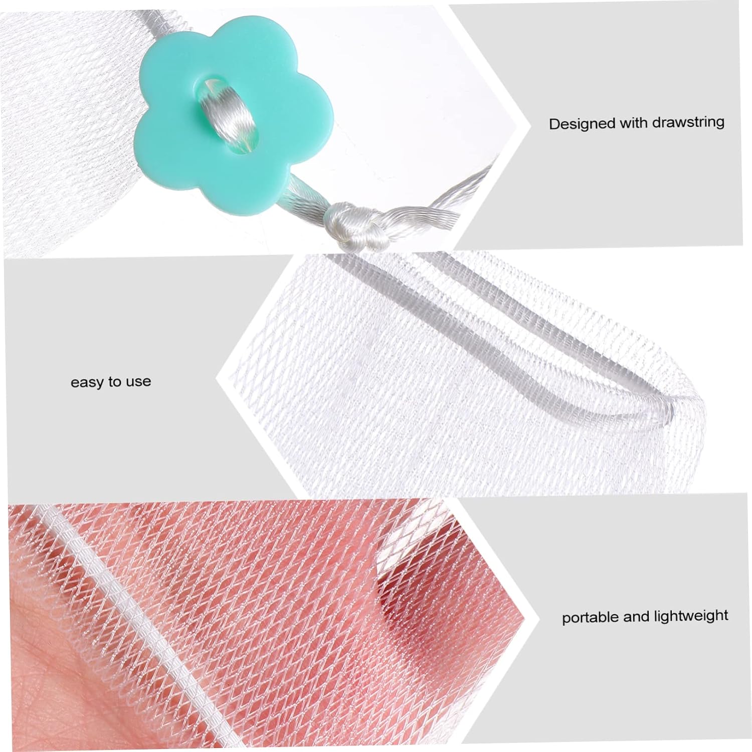 10pcs Soap Pouch Exfoliating Soap Net for Bags Portable Shower Accessory for Lasting Use Style