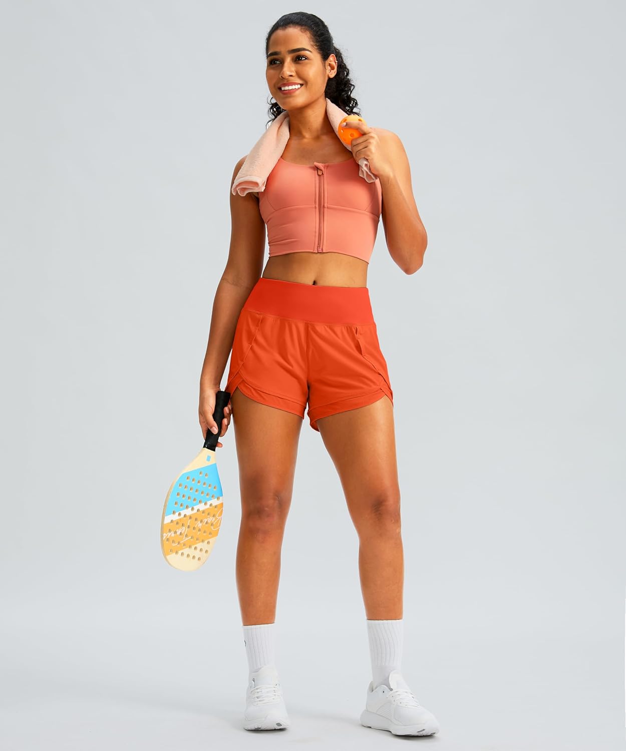 Soothfeel Women's Running Shorts High Waisted Quick-Dry 3 Inch Gym Workout Athletic Shorts for Women with Zipper Pocket - Image 5