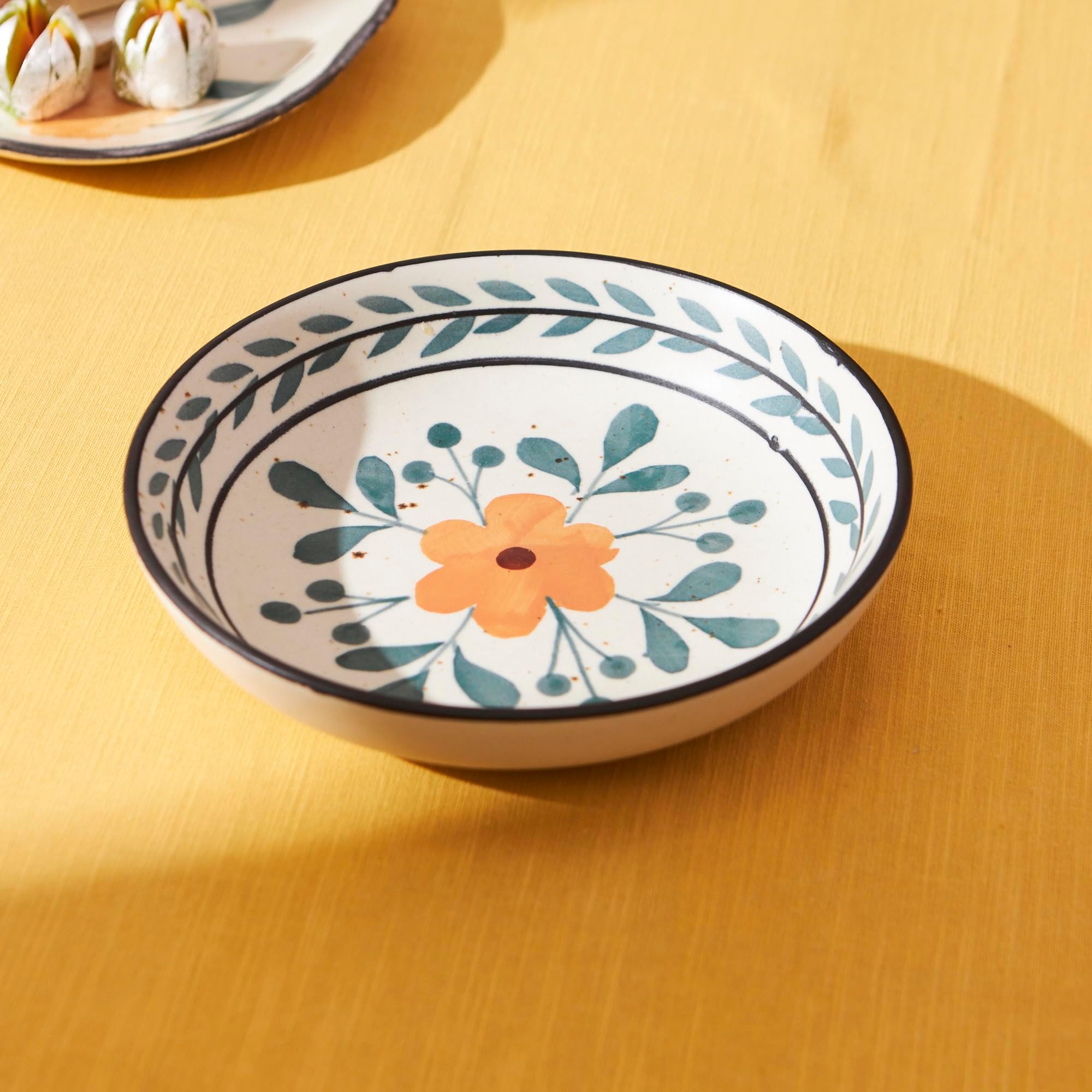- Marigold Pasta Dish | Handpainted Stoneware