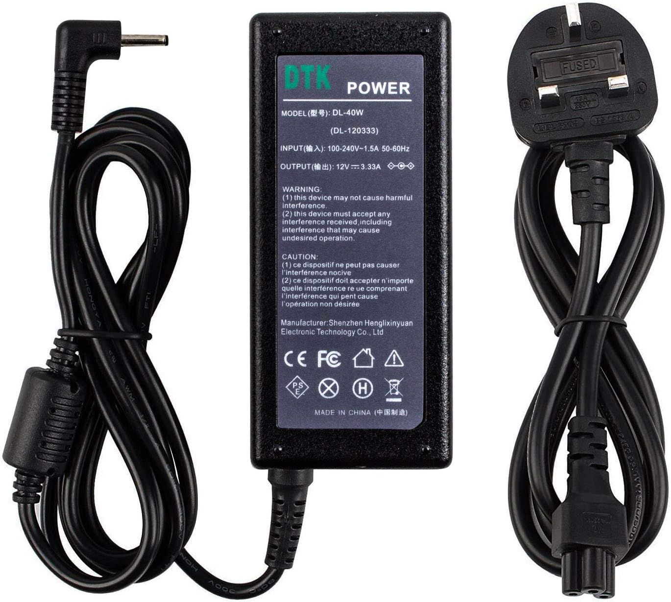 DTK 12V 3.33A 40W Laptop Charger for Samsung Chromebook 1 2 3 303C 500C 503C XE500 XE503 XE303C12 Ativ Smart Tab 5 7 9 300T 500T NP930X2K Notebook AC Adapter PC Power Supply Lead Connector:2.5 x 0.7mm