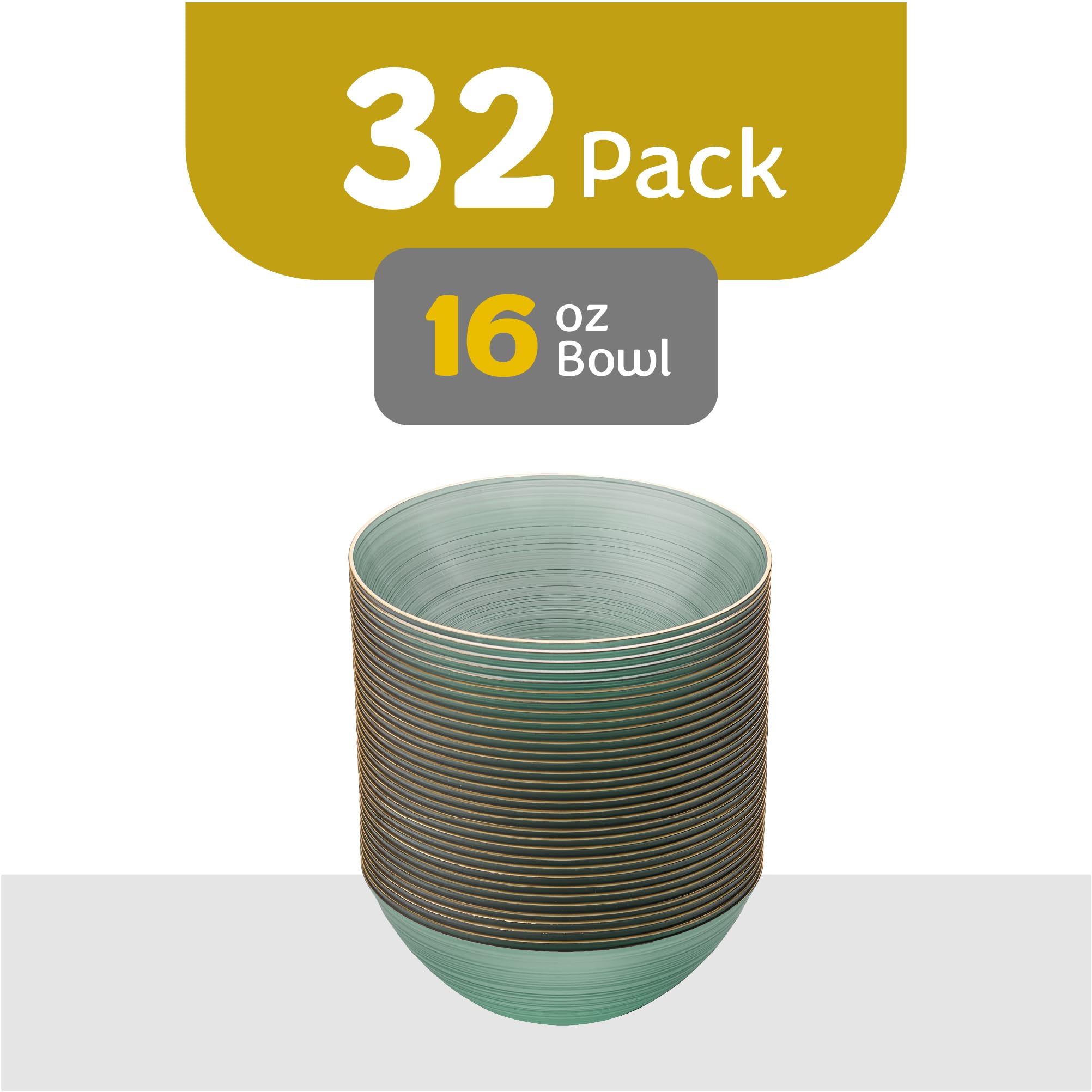Elegant Disposable Plates & Bowls - Gold Rim Design -4