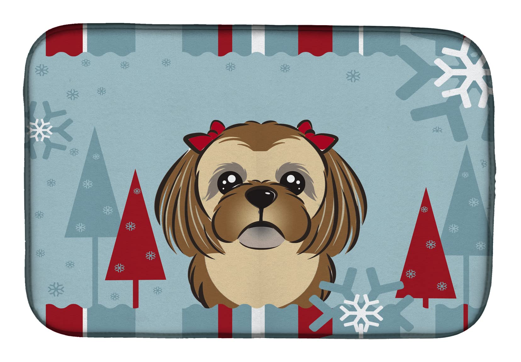 Tapis d'égouttage vaisselle Shih Tzu tapis de cuisine absorbant 14x21 pouces