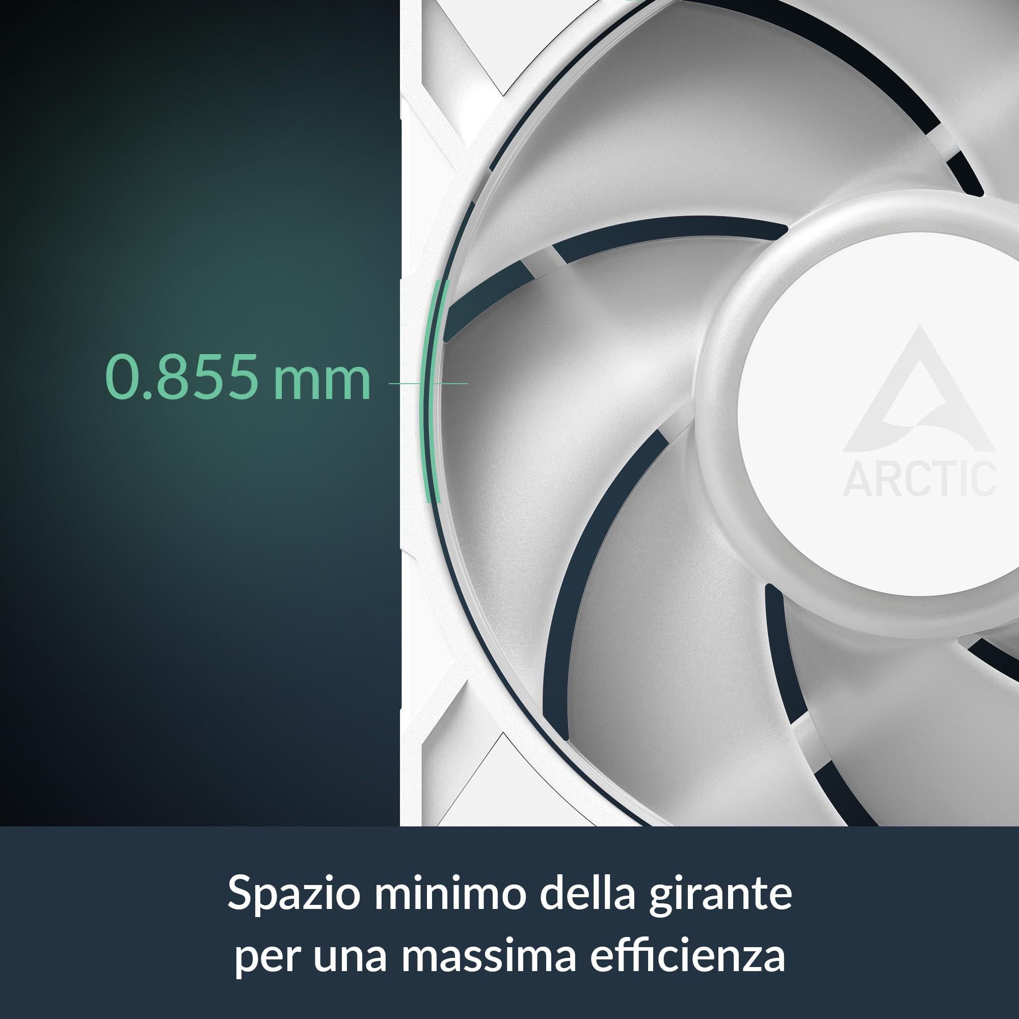 ARCTIC P12 Pro A-RGB (White) - 3 Pezzi - Ventola Potente Premium, Ventola PWM 120 mm con Sdoppiatore per Cavi Y, 600-3000 rpm, 0 rpm <5% PWM, RGB digitale 5V, Cuscinetto Idrodinamico, a 4 Pin