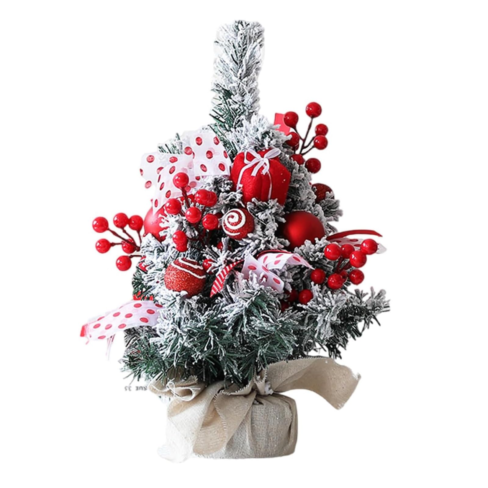 Mini albero di Natale da tavolo da 30 cm/40 cm, albero di Natale artificiale da tavolo for decorazioni fai da te for le feste natalizie piante artificiali(Rot,40cm)