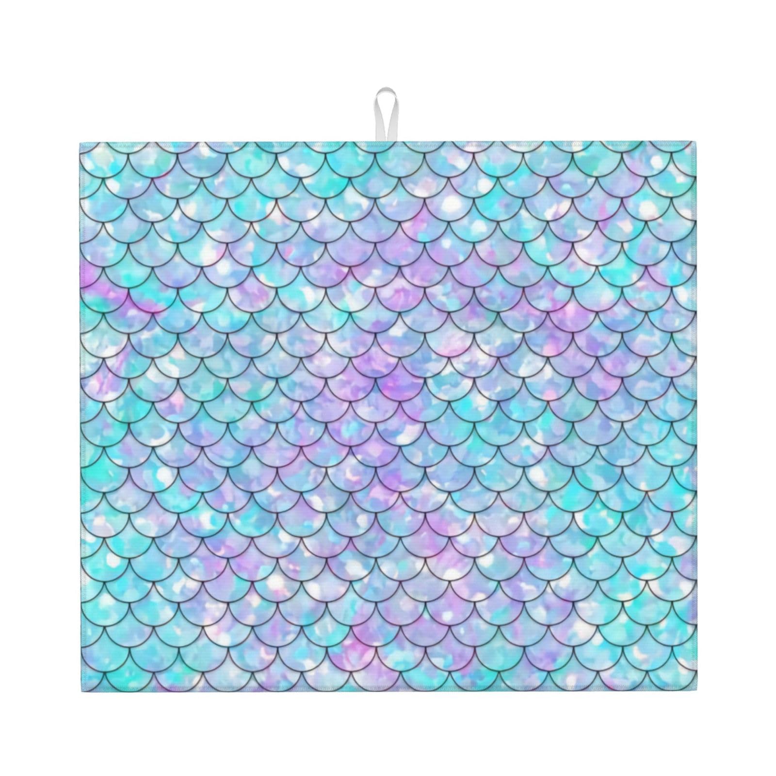 YYHHAOFA Mermaids Prints Kitchen Drying Mat – Absorbent Dish Throw for Countertops, Quick-Dry Non-Slip Layer with Stylish Prints, for New Homes